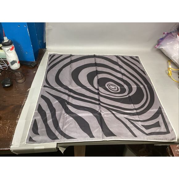 Perry Ellis Gray Black Swirl Square Silk Scarf - 31x31” - Picture 1 of 6